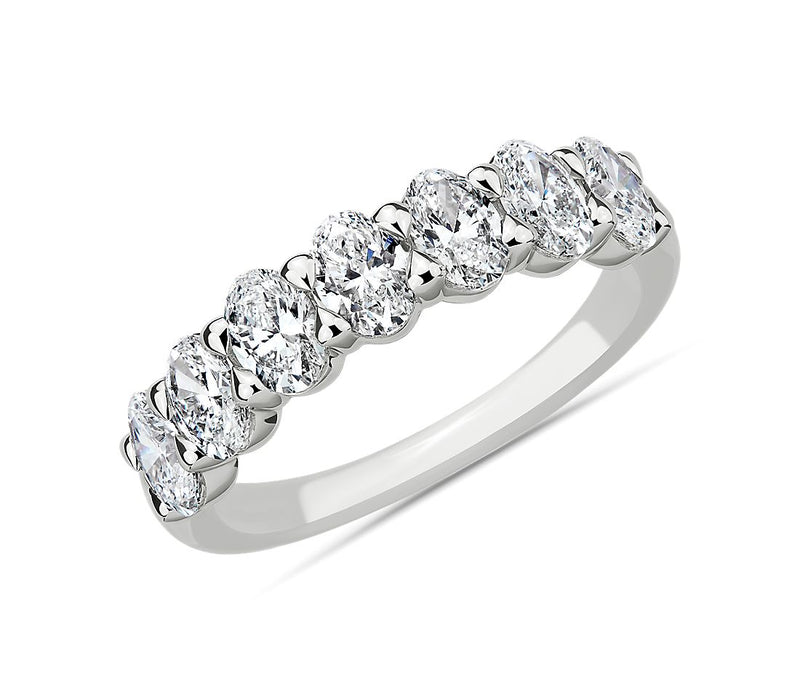 14K White Gold Half Anniversary Diamond Wedding Band