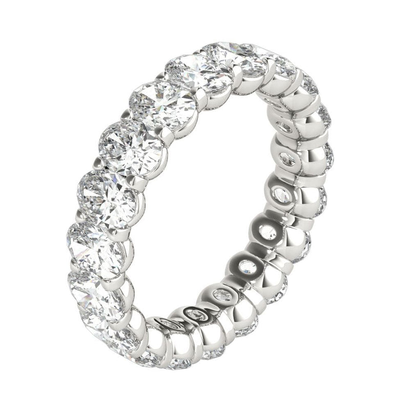 18K White Gold Oval Cut Eternity Diamond Wedding Band