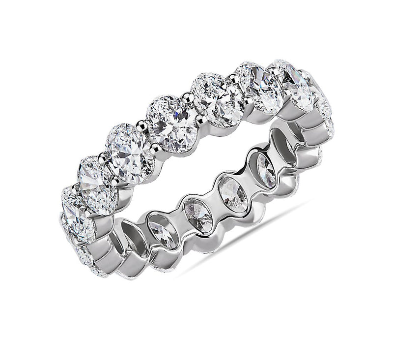 14K White Gold Diamond Eternity Wedding Band