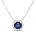 10K White Gold Blue Sapphire Birthstone Necklace