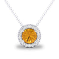 10K White Gold Citrine Birthstone Necklace