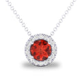 10K White Gold Garnet Birthstone Necklace