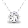 10K White Gold with White Sapphires Birthstone Necklace