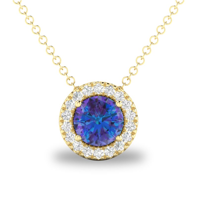 10K Gold Lab Created Alexandrite Birthstone Necklace
