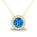 10K Gold Blue Topaz Birthstone Necklace