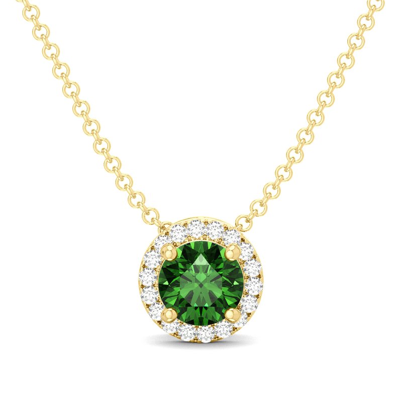 10K Gold Emerald Birthstone Necklace