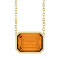 10K Gold Citrine Bezel Necklace