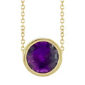 10K Gold Lab Created Alexandrite Bezel Necklace