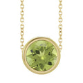 10K Gold Peridot Bezel Necklace