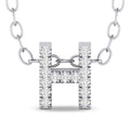 10K White Gold Diamond Initial Necklace