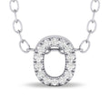 10K White Gold Diamond Initial Necklace