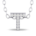 10K White Gold Diamond Initial Necklace