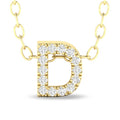 10K Yellow Gold Diamond Initial Necklace