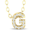 10K Yellow Gold Diamond Initial Necklace