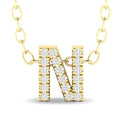 10K Yellow Gold Diamond Initial Necklace