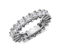 18K White Gold Princess Cut Eternity Diamond Wedding Band