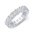 18K White Gold Princess Cut Eternity Diamond Wedding Band