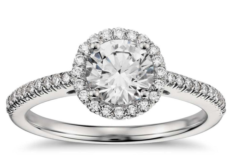 14 Karat Halo Engagement Ring