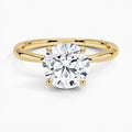 14K Yellow Gold Hidden Halo Solitaire Diamond Ring