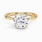 14K Yellow Gold Hidden Halo Solitaire Diamond Ring