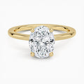 14K Yellow Gold Hidden Halo Solitaire Diamond Ring
