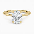 14K Yellow Gold Hidden Halo Solitaire Diamond Ring