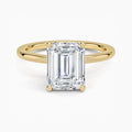 14K Yellow Gold Hidden Halo Solitaire Diamond Ring