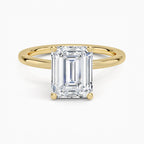 14K Yellow Gold Hidden Halo Solitaire Diamond Ring