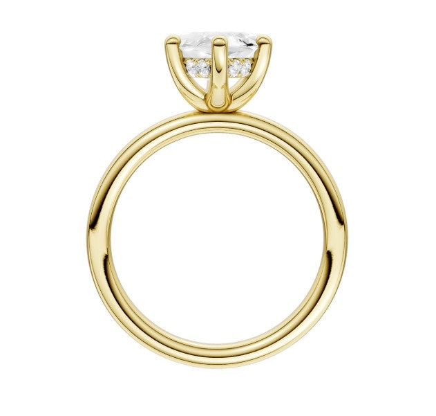 14K Yellow Gold Hidden Halo Labgrown Diamond Engagement Ring