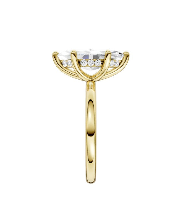 14K Yellow Gold Hidden Halo Labgrown Diamond Engagement Ring