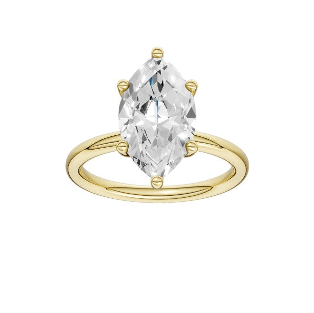 14K Yellow Gold Hidden Halo Labgrown Diamond Engagement Ring