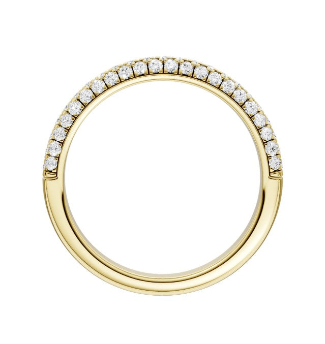 14K Yellow Gold Half Anniversary Pave Diamond Wedding Band