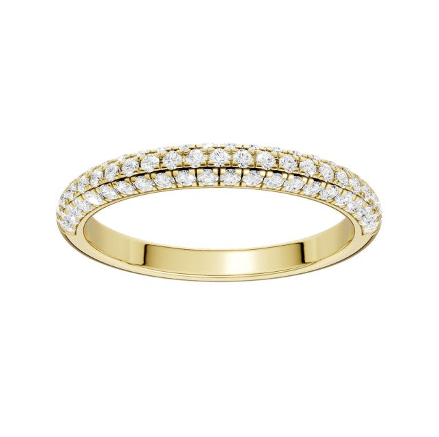 14K Yellow Gold Half Anniversary Pave Diamond Wedding Band