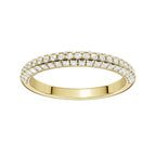 14K Yellow Gold Half Anniversary Pave Diamond Wedding Band
