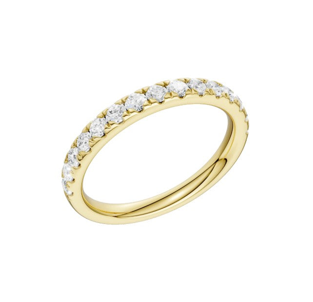 14K Yellow Gold Lab Grown Diamond Wedding Band