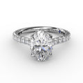14K White Gold Hidden Halo Semi-Mount Ring