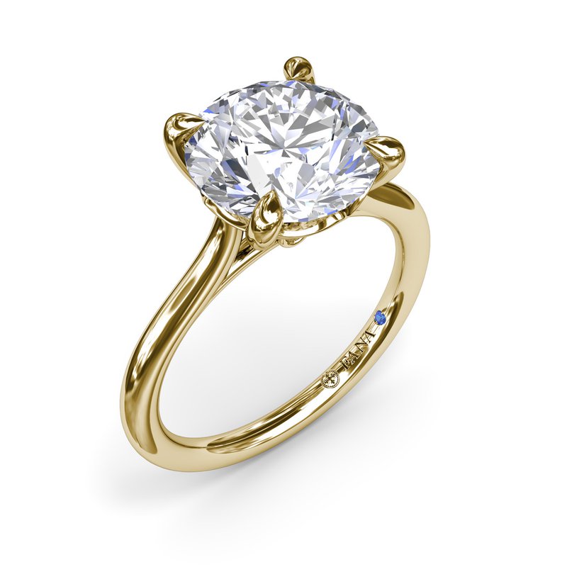 14K Yellow Gold Cathedral Solitaire Mounting