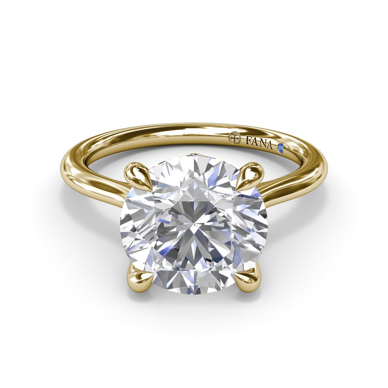 14K Yellow Gold Cathedral Solitaire Mounting