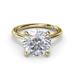 14K Yellow Gold Cathedral Solitaire Mounting