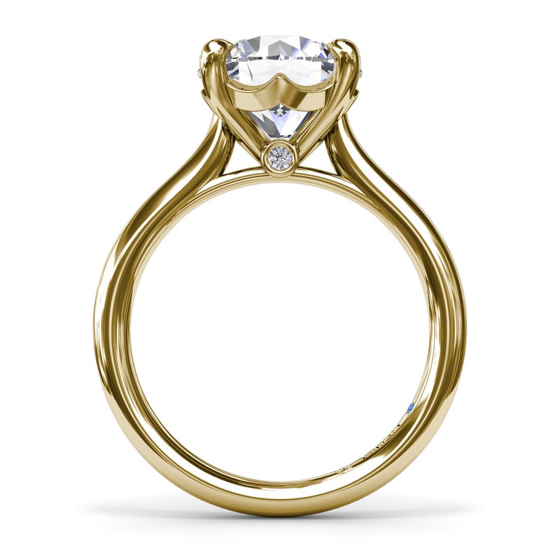 14K Yellow Gold Cathedral Solitaire Mounting
