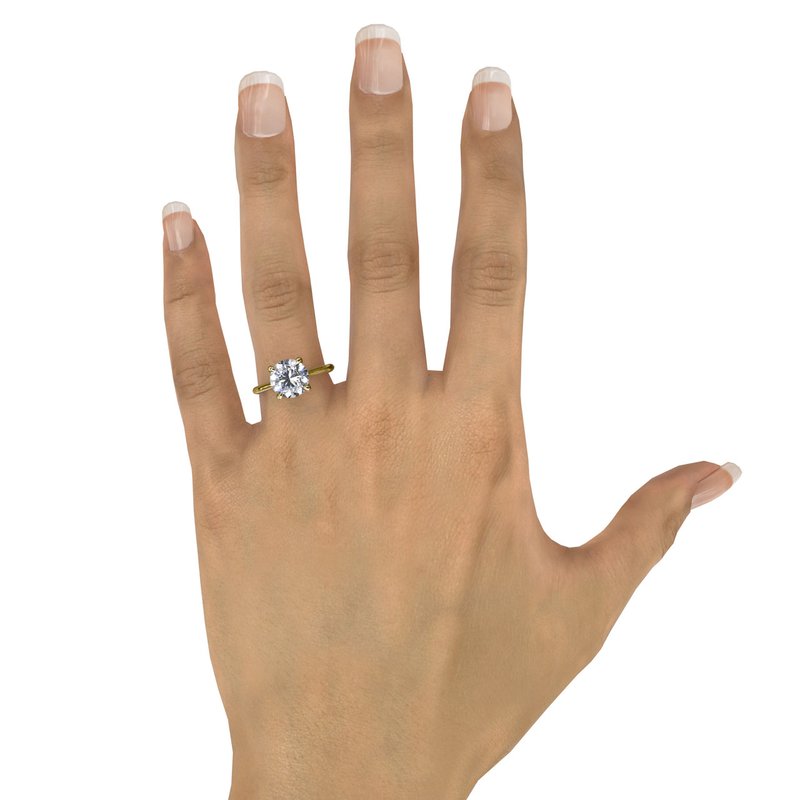 14K Yellow Gold Cathedral Solitaire Mounting