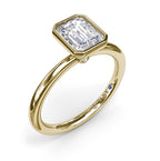 14K Yellow Gold Bezel Solitaire Mounting