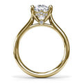 14K Yellow Gold Hidden Halo Solitaire Mounting