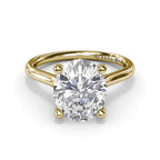 14K Yellow Gold Hidden Halo Solitaire Mounting