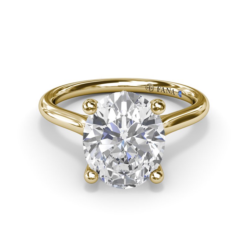 14K Yellow Gold Hidden Halo Solitaire Mounting