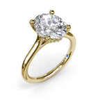 14K Yellow Gold Hidden Halo Solitaire Mounting