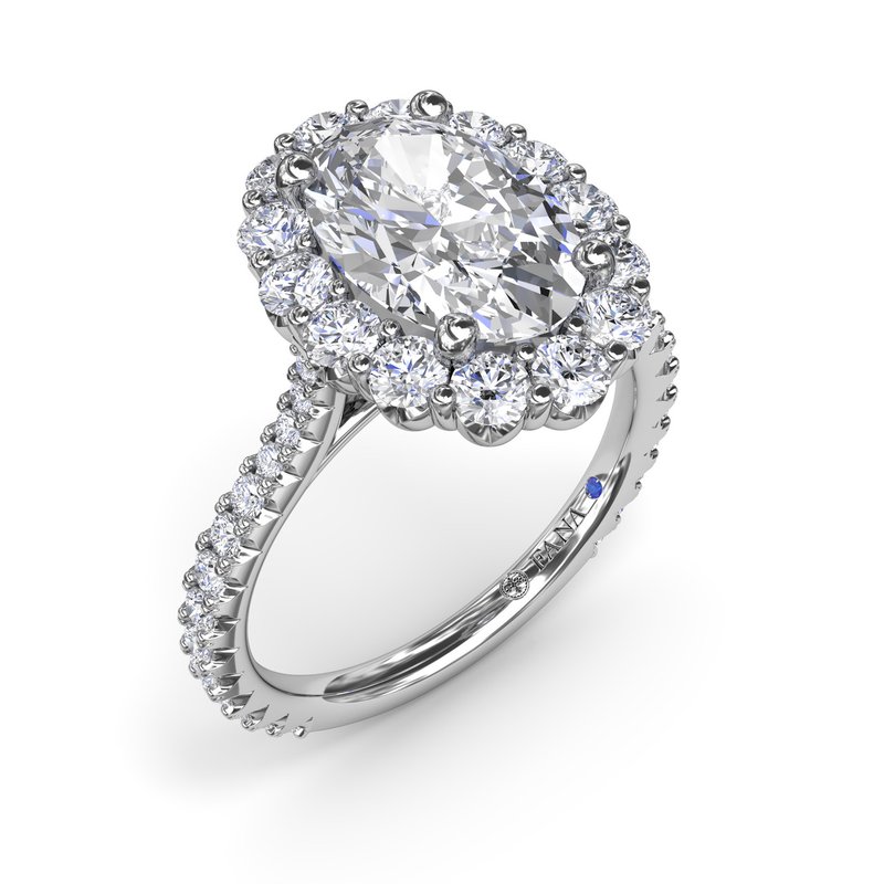 14K White Gold Halo Semi-Mount Ring