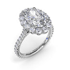 14K White Gold Halo Semi-Mount Ring