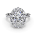 14K White Gold Halo Semi-Mount Ring