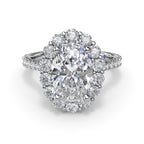 14K White Gold Halo Semi-Mount Ring